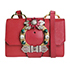 Madras Crystal Embellished Buckle Crossbody, front view